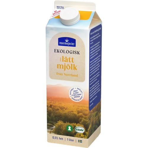 Lättmjölk Ekologisk 0,5% 1000ml KRAV Norrmejerier