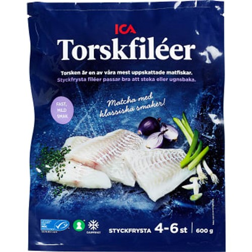 Torskfiléer Fryst 600g ICA