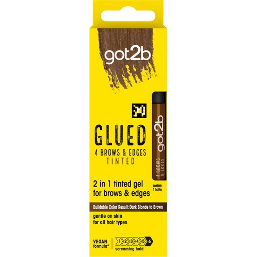 Pigmenterad Gel  Glued 4 Brows & Edges 2+1 Brun 16ml  Got2B Schwarzkopf