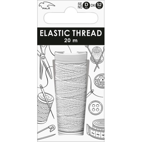 Elastisk Tråd Vit 20m Falk