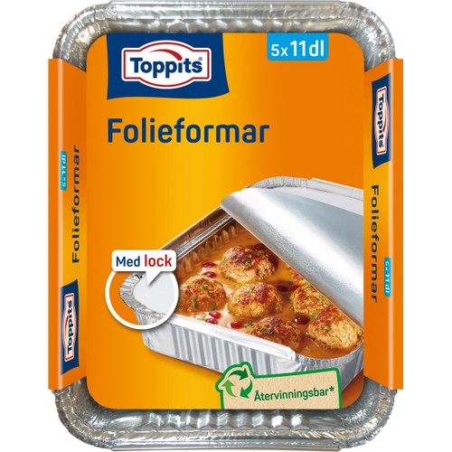 Folieformar med lock 11dl 5-p Toppits