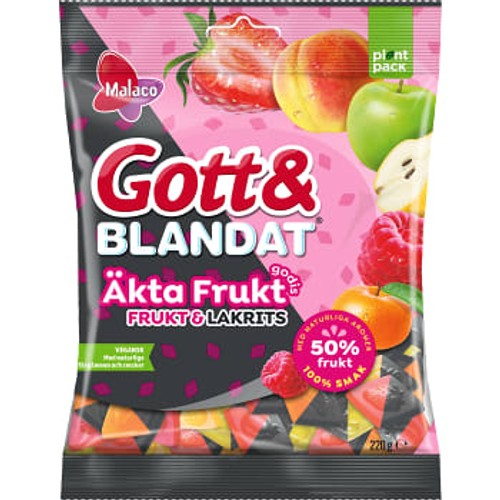 G&B Äkta Frukt  Frukt & Lakrits 220g Malaco