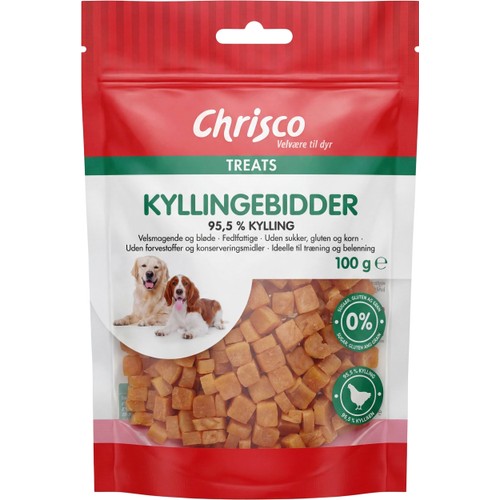 Kompletteringsfoder Hund Kycklingbitar 100g Chrisco