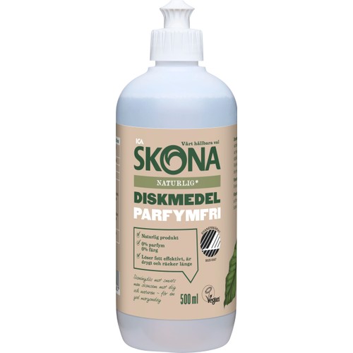 Diskmedel Parfymfri 500ml Miljömärkt ICA