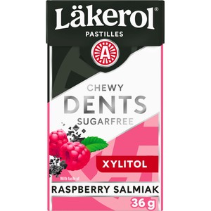 Pastill Dents Hallon Salmiak 36g Läkerol