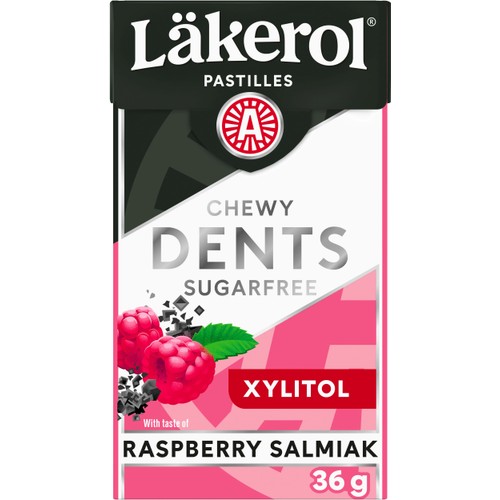 Pastill Dents Hallon Salmiak 36g Läkerol