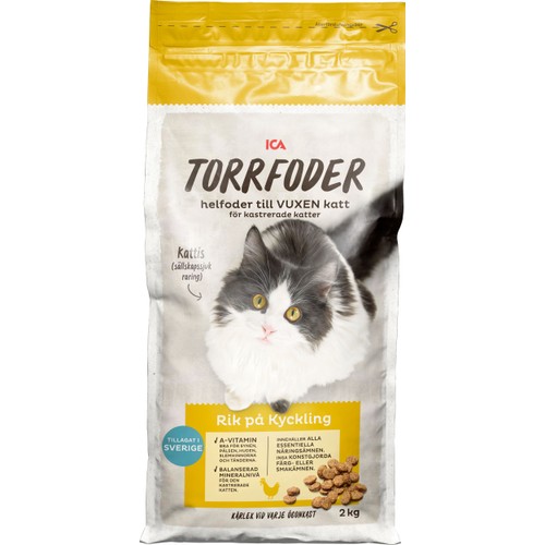 Torrfoder Kyckling Kastrerad Katt 2kg ICA