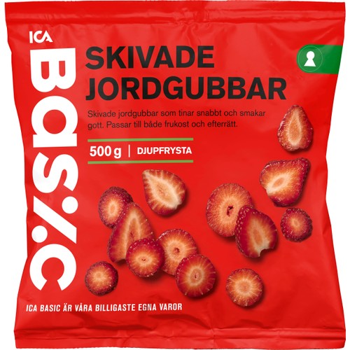 Jordgubbsskivor 500g ICA Basic