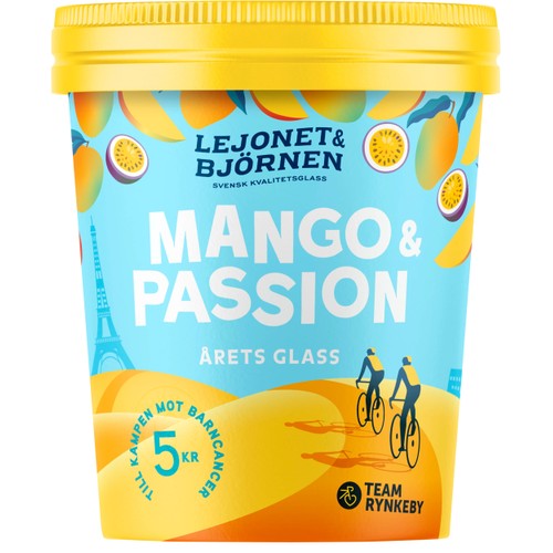 Glass Mango & passion Årets glass 500ml Lejonet&Björnen