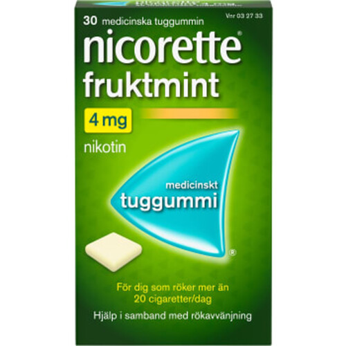 Nicorette Fruktmint Medicinskt tuggummi 4mg 30-p