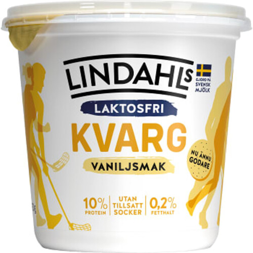 Kvarg Vaniljsmak Laktosfri 0,2% 900g Lindahls