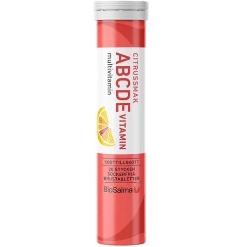 ABCDE-multivitamin Citrus brustablett 20-pack BioSalma