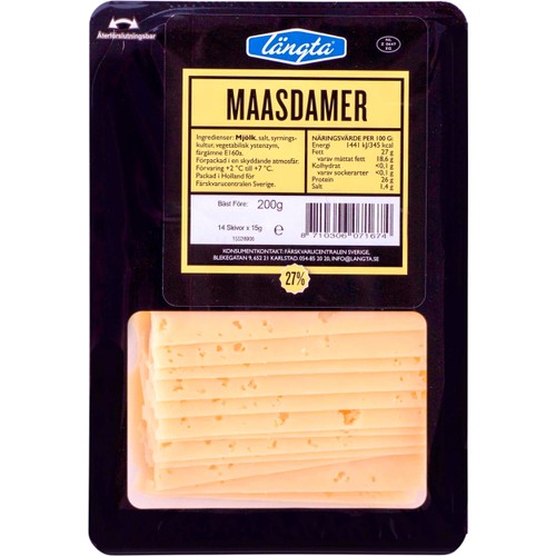 Ost Maasdamer Skivad ca 200g Längta