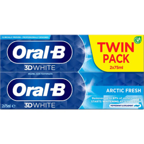 Tandkräm 3DWhite Artic Fresh 2-p 75ml Oral-B