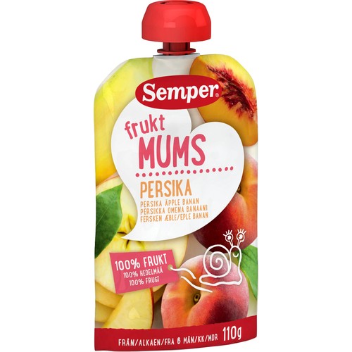 Fruktmums Persika äpple & banan Från 6m Semper
