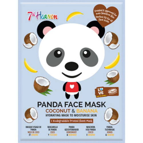 Ansiktsmask Panda Mask Coconut&Banana 1-p 7th Heaven