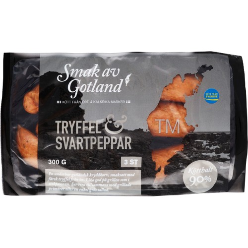 Kryddkorv Tryffel Svartpeppar 90% Kötthalt 300g Smak av Gotland