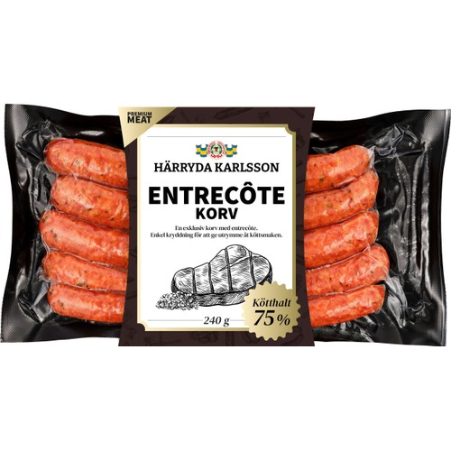 Entrecotekorv 75% Kötthalt 240g Härryda Karlsson