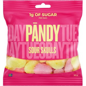 Godispåse Gelé Candy Sour Skulls 50g Pändy