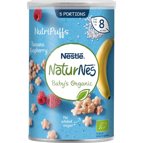 Nutripuffs Banan Hallon Från 8 mån Ekologisk 5-p NaturNes