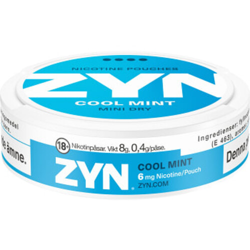 Nikotinpåse utan tobak Cool mint Mini dry 8g 1-p Zyn