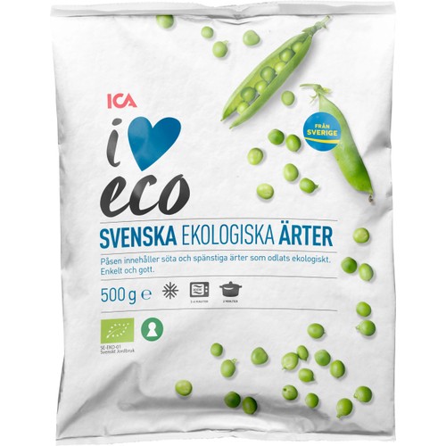 Ärtor Fryst Ekologisk 500g ICA I love eco