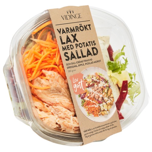 Sallad med Varmrökt Lax & Potatissallad 380g Vidinge