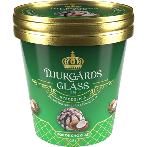 Gräddglass Kokos-choklad 500ml Djurgårds Glace