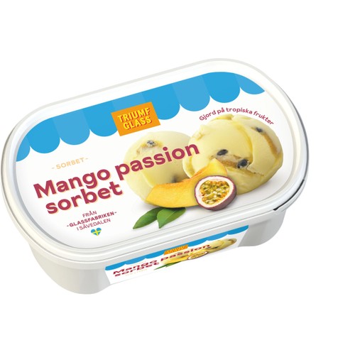 Sorbet Mango & passionsorbet 500ml Triumf Glass