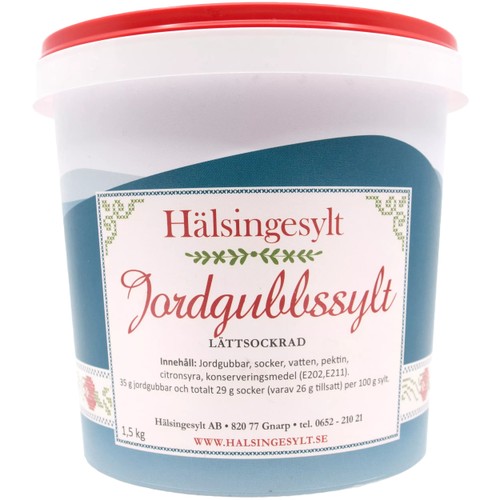 Jordgubbssylt Lättsockrad 1,5kg Hälsingesylt