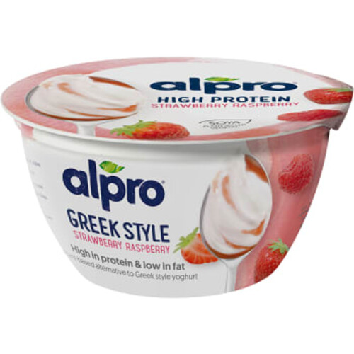 Kvarg Greek Style Jordgubb & Hallon Mjölkfri 2,7% 150g Alpro