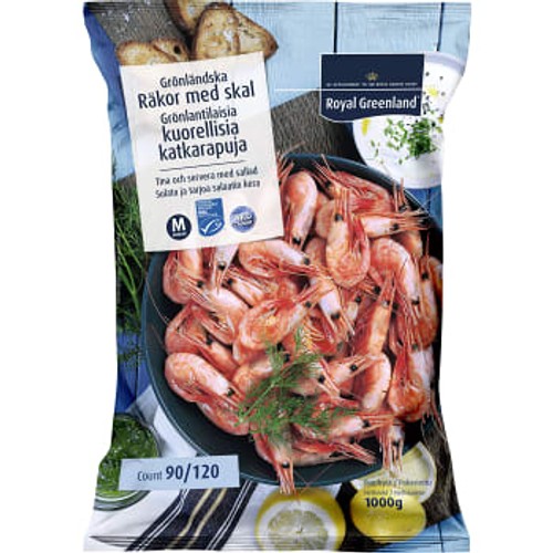 Räkor 90-120st/kg Fryst 1kg Royal Greenland