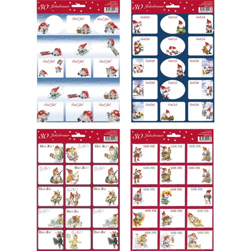 Juletiketter 190x280mm 30-p