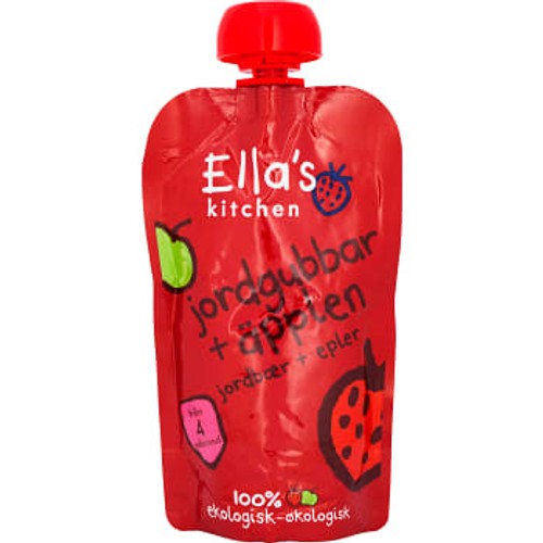 Jordgubbar & äpplen Från 4m Ekologisk 120g Ellas Kitchen