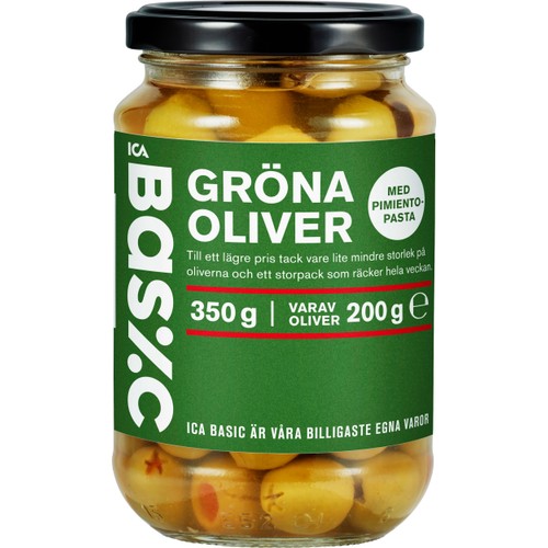 Oliver Gröna med Pimento 350g ICA Basic
