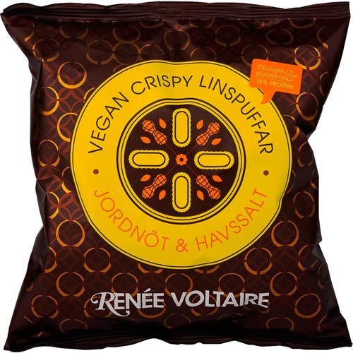 Snacks Vegan Crispy Linspuffar Jordnöt & Havssalt 60g Renée Voltaire