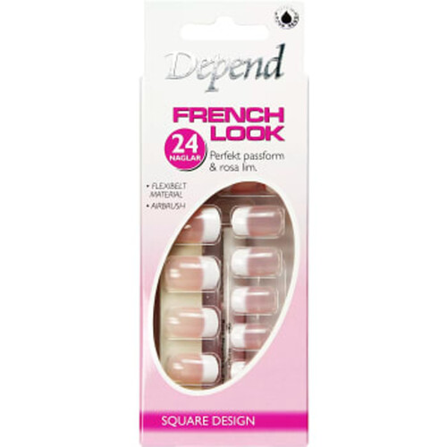French look Rosa Lösnagelkit 24-p Depend