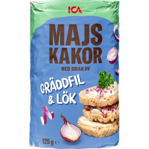 Majskakor gräddfil & lök 125 g ICA