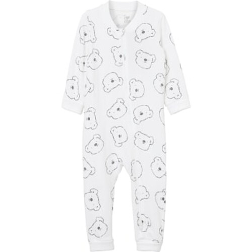 Babypyjamas Vit m tryck strl 86 ICA I love eco