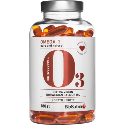 Omega 3 pure and natural laxolja 180-p BioSalma
