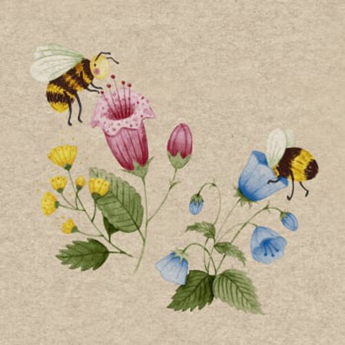 Servett Bee Flowerfull 33cm 25-p Duni