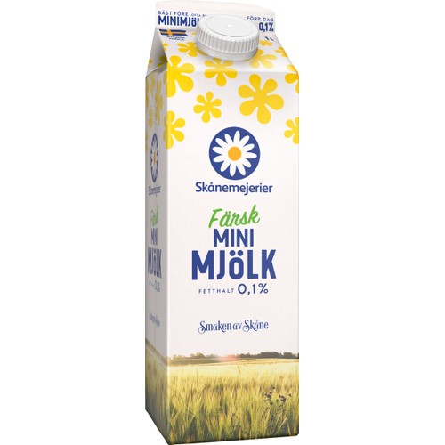 Minimjölk 0,1% 1l Skånemejerier