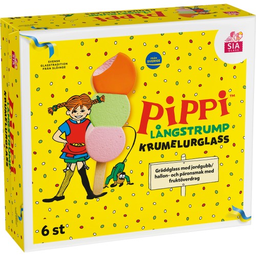 Glasspinnar Pippi krumelurglass 6-p SIA Glass