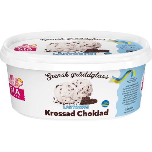 Gräddglass Krossad choklad laktosfri 750ml Sia Glass