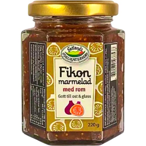 Fikonmarmelad Med Rom ca 220g Gotlandsdelikatesser