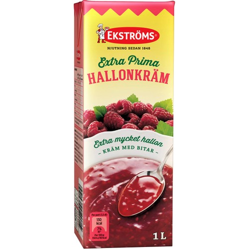 Hallonkräm med bitar 1l Ekströms