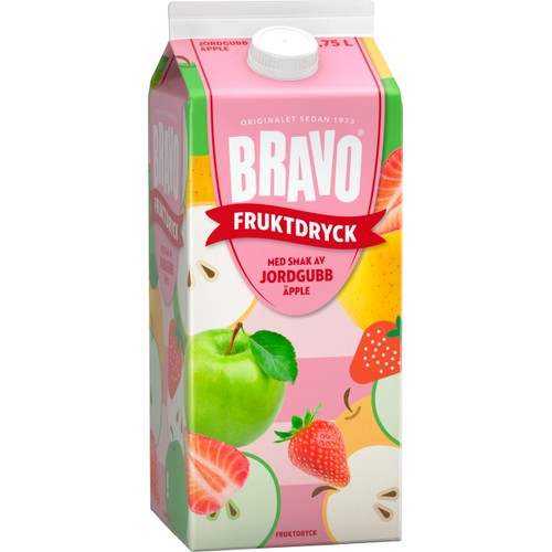 Fruktdryck Jordgubb Äpple 1750ml Bravo