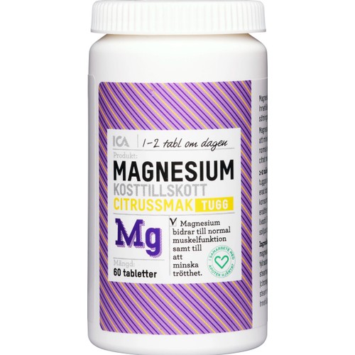 Magnesium Citrussmak Tuggtablett 60st ICA Hjärtat