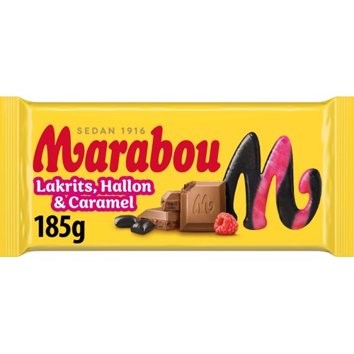 Mjölkchoklad Lakrits Hallon & Caramel 185g Marabou