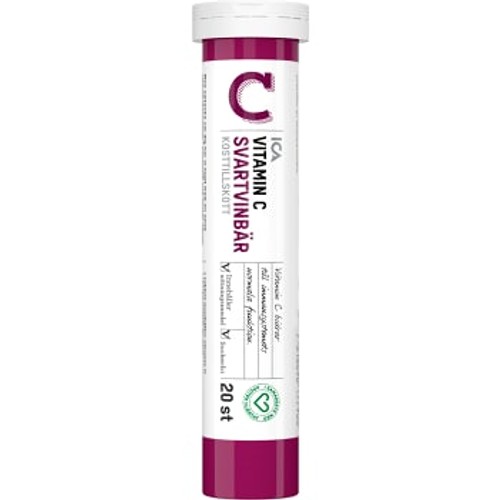 Brustablett C-vitamin Svartvinbär 20-p ICA Hjärtat 